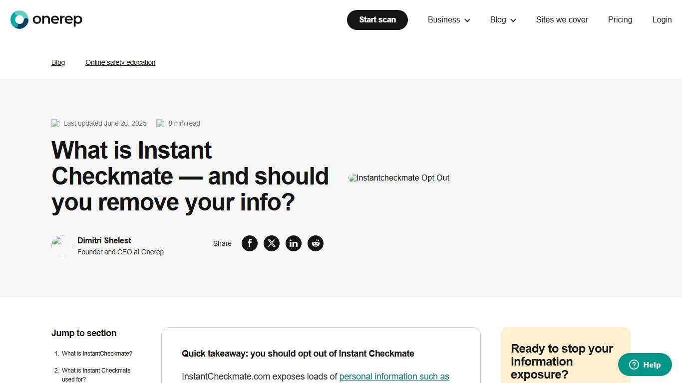 What Is Instant Checkmate — And Should You Remove Your Info?