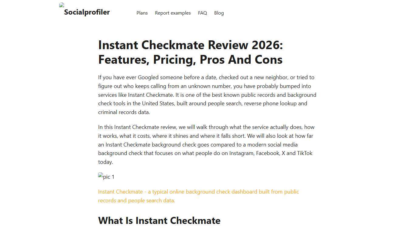 Instant Checkmate Review 2026: Features, Pricing, Pros And Cons | Social Media Background Check News