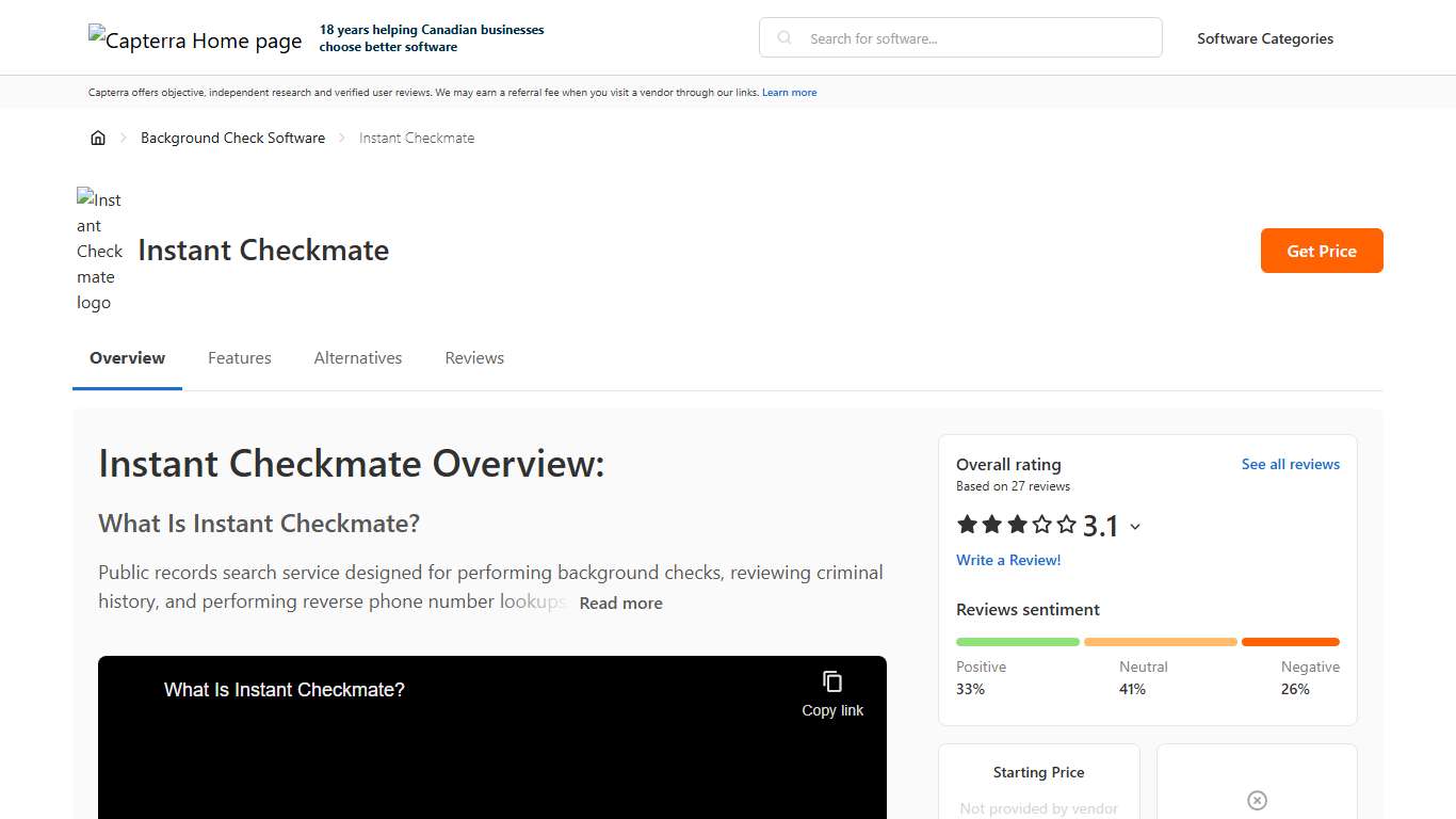 Instant Checkmate Pricing, Reviews & Features - Capterra Canada 2026